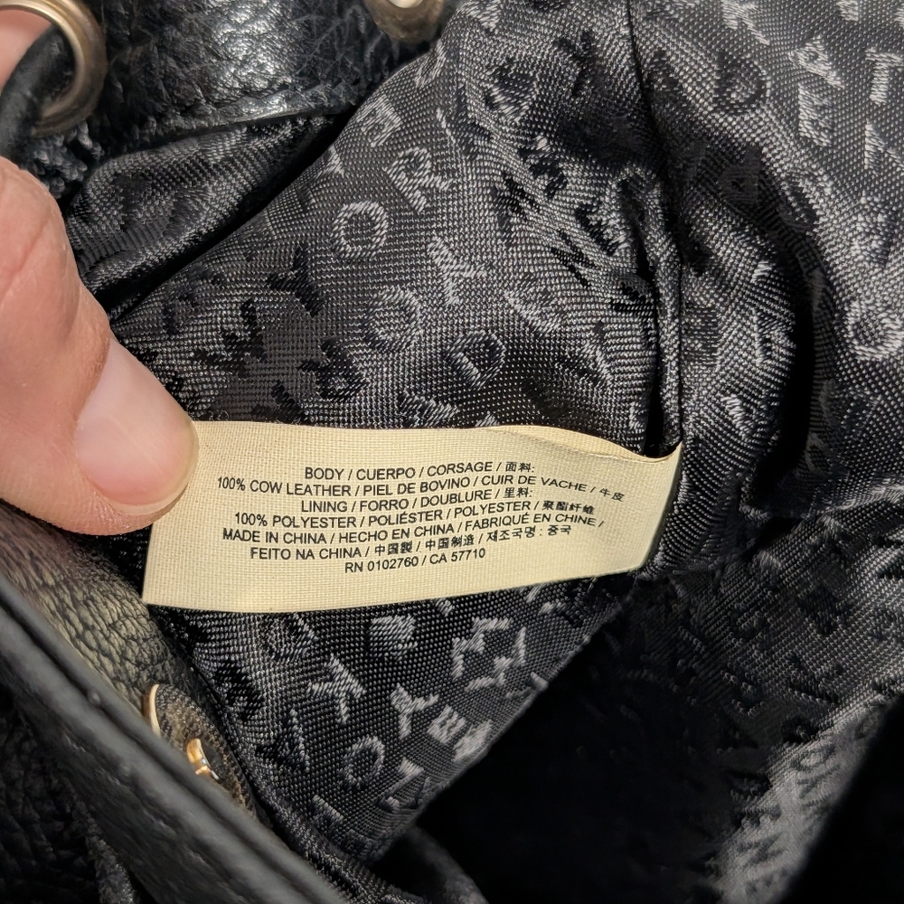 Kate Spade Black Leather Drawstring Backpack - Picture 10 of 16